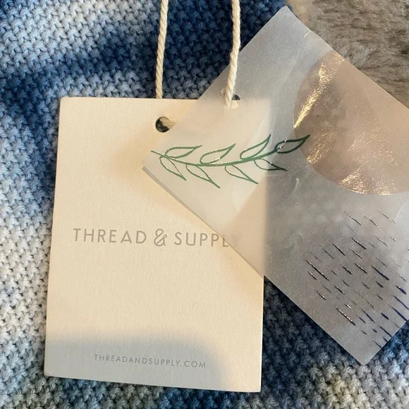 Threads 4 thought Maresia feather rib tank in tie dye blue & white NWT size S. - Picture 7 of 7